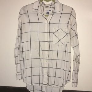 white and grey plaid flannel